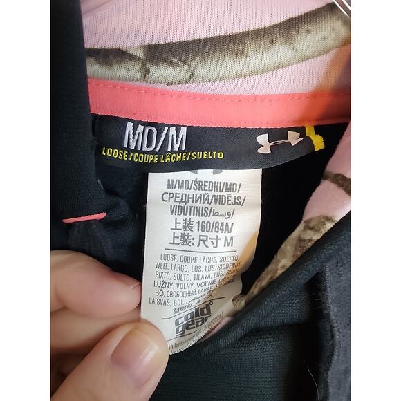 Under Armour Real Tree Pink Camo Loose Fit Hoodie, Medium - Picture 4 of 7